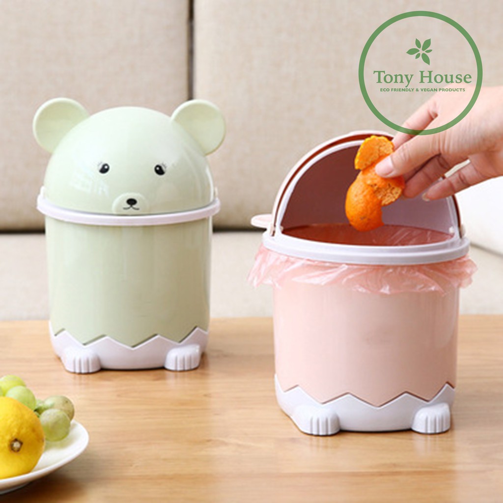 [Mã LIFEXANH03 giảm 10% đơn 500K] Thùng rác mini để bàn hình gấu dễ thương