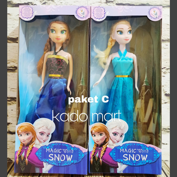 Set 2 Búp Bê Barbie Frozen Thời Trang Cho Bé