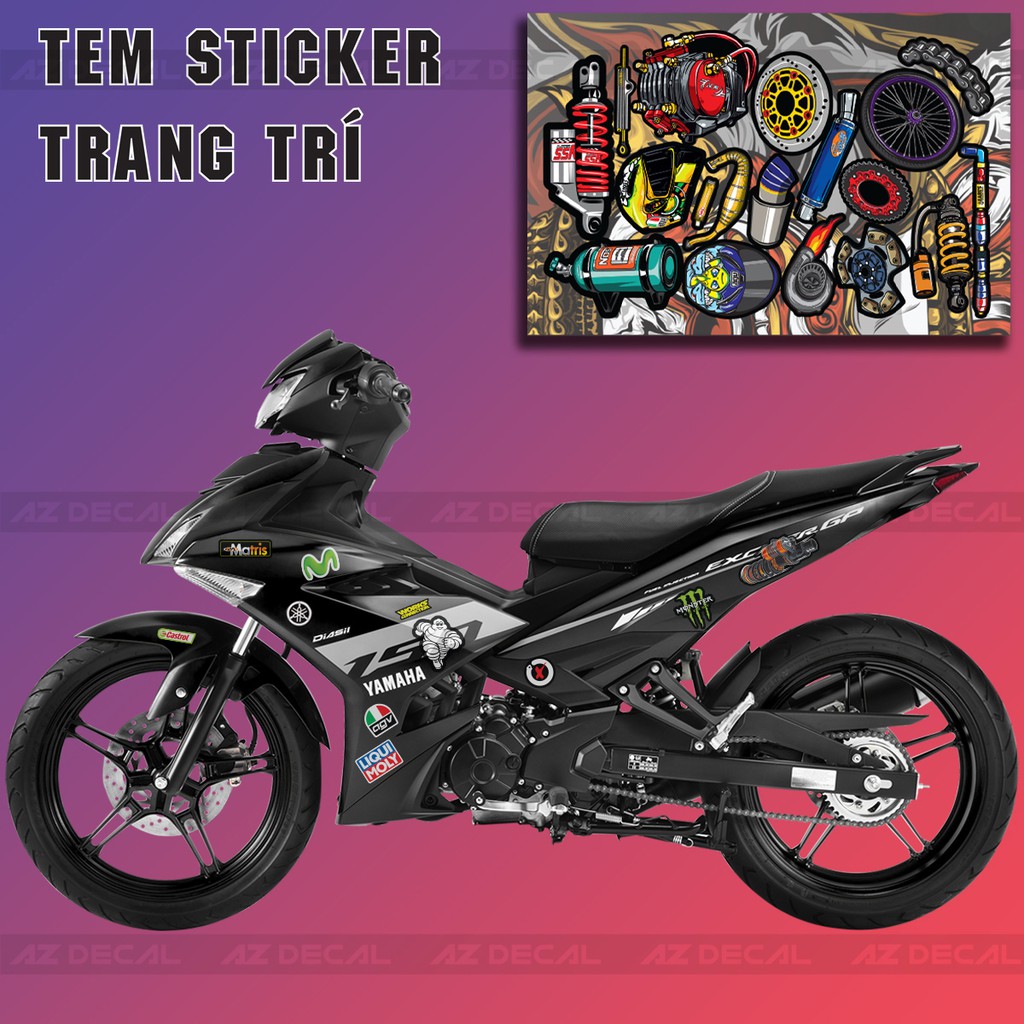 Tem Sticker Chủ Đề Đồ Chơi Xe Thái 01 - Trang Trí Xe Máy, Xe Điện, Mũ Bảo Hiểm