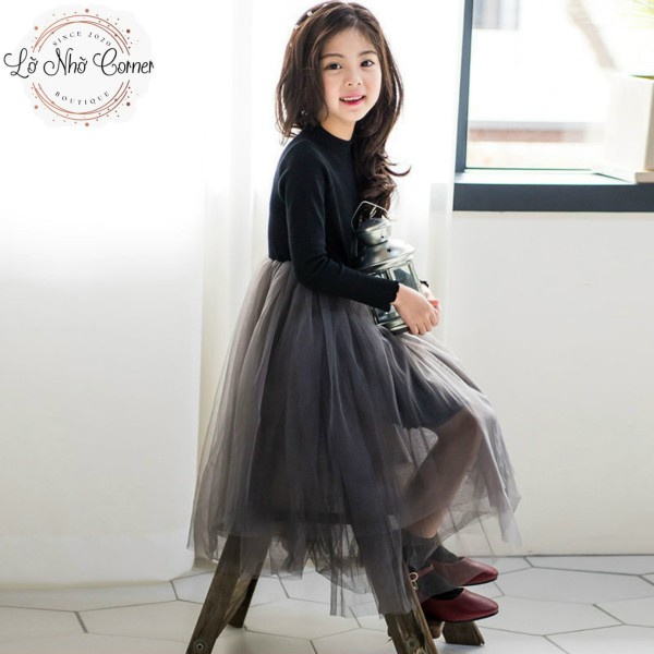 Váy cho bé gái siêu cấp dáng công chúa dễ thương size đại đầm sợi lưới sang trọng 3/4/5/6/7/8/9/10/11-15 tuổi (13-50kg)