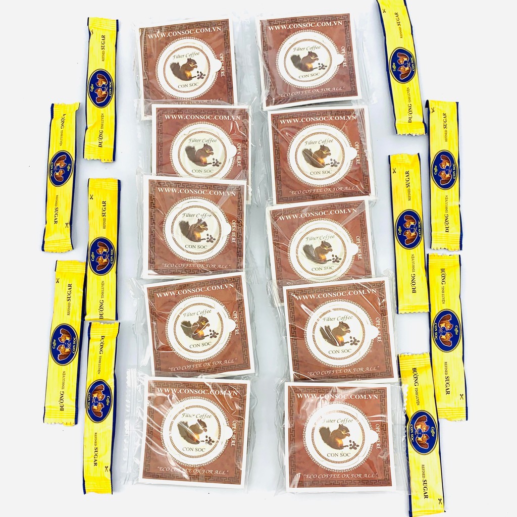 Cà phê Con Sóc phin giấy Hộp Tím Đơn( Hộp 10 gói) | BigBuy360 - bigbuy360.vn