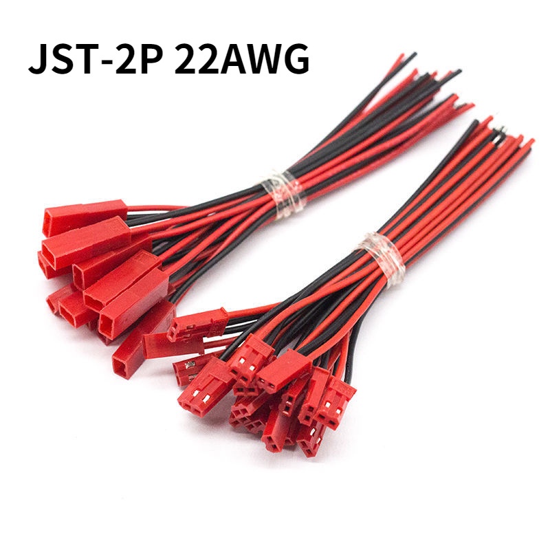 10 Cặp Dây Cáp Nối 2 Pin 2P 22AWG 10cm 20cm