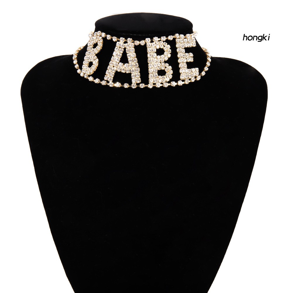 Vòng cổ hợp kim mặt chữ đính đá thời trang cho nữ