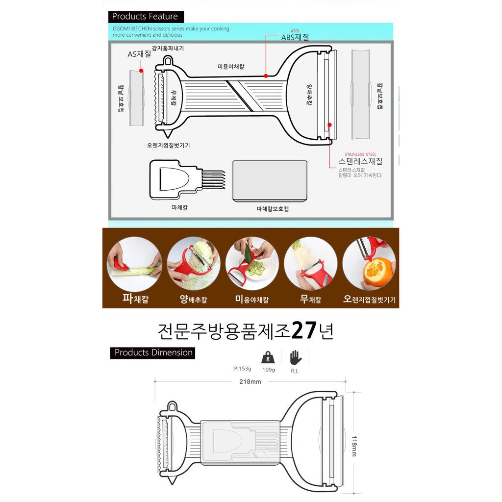 GG779 - Nạo thái bắp cải - chẻ hành - nạo sợi Hàn Quốc