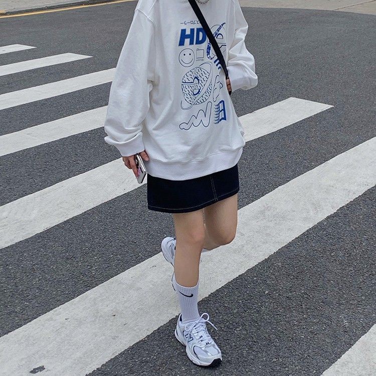 Áo Sweater Tay Dài Cổ Tròn Dáng Rộng Phong Cách Hàn Quốc Thời Trang Mùa Thu Mới Cho Nữ | BigBuy360 - bigbuy360.vn