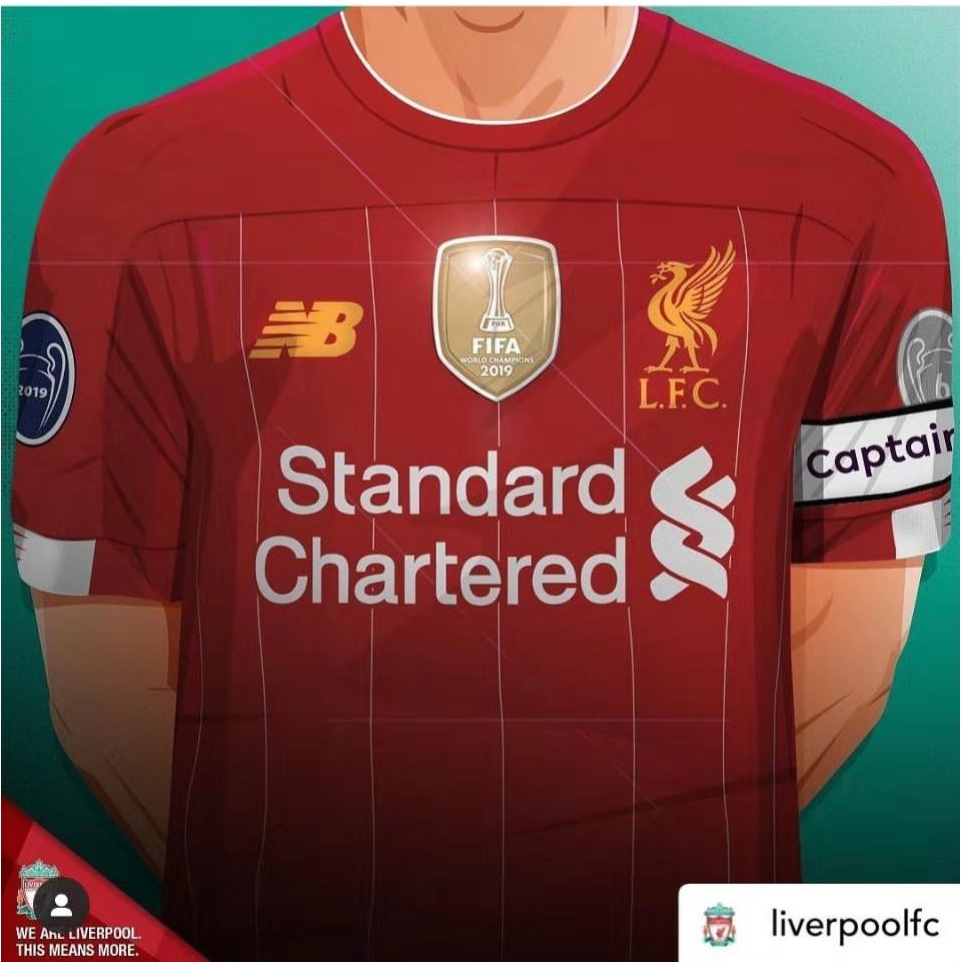 Áo Thun Bóng Đá Đội Tuyển Liverpool Fifa World 19 / 20 Chất Lượng Cao