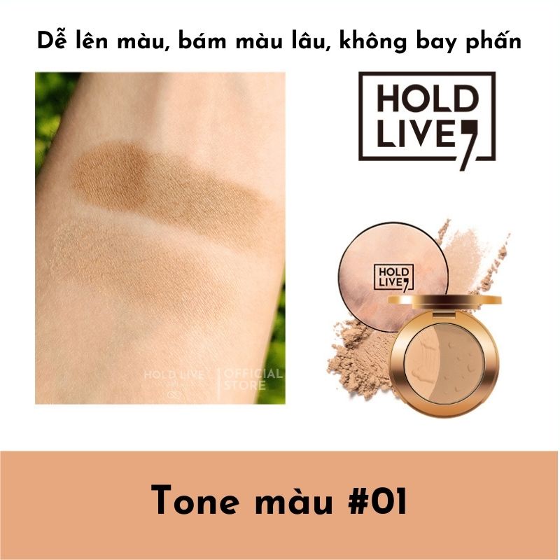 [Có sẵn] Phấn tạo khối Hold Live two tone 2 tone màu sáng tối không thấm nước HL466