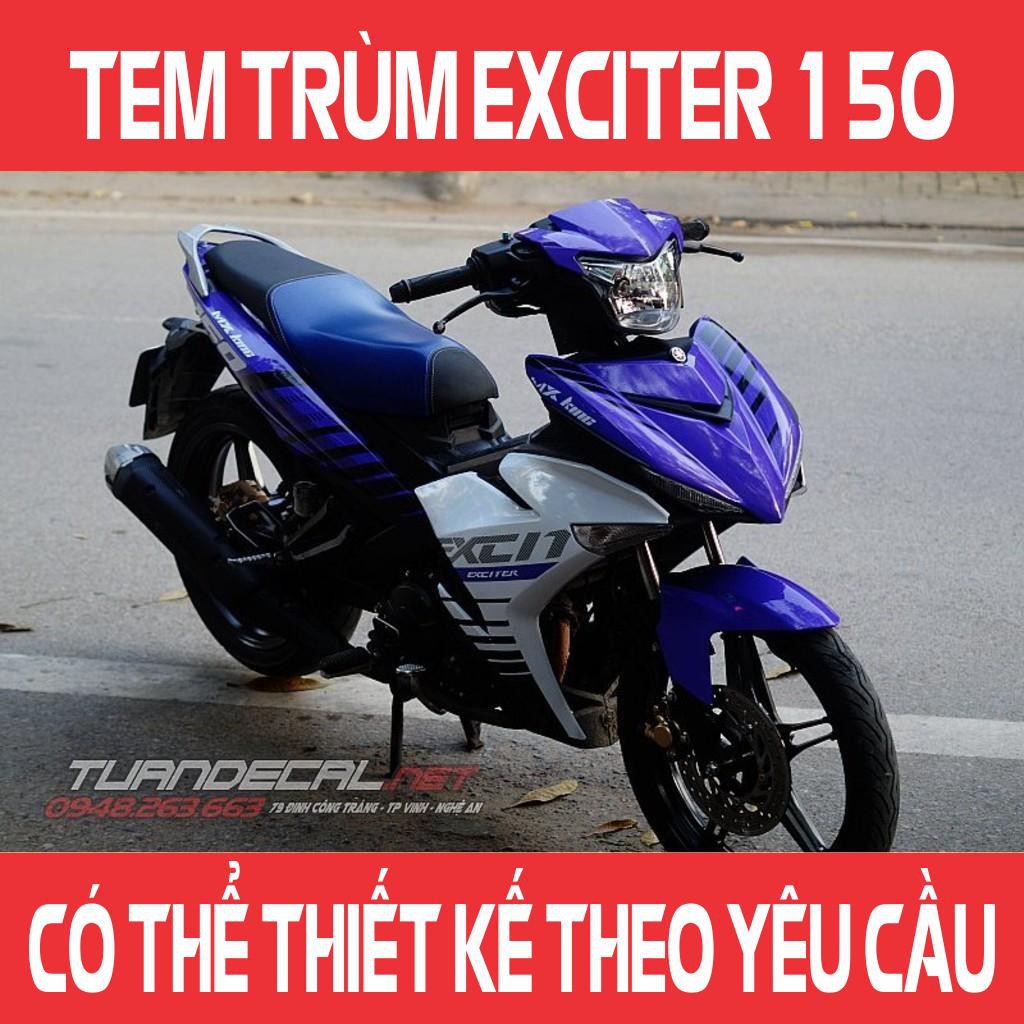 Tem Trùm Exciter 150 MxKing Tím Trắng Đẹp - Đổi màu sắc và họa tiết theo yêu cầu
