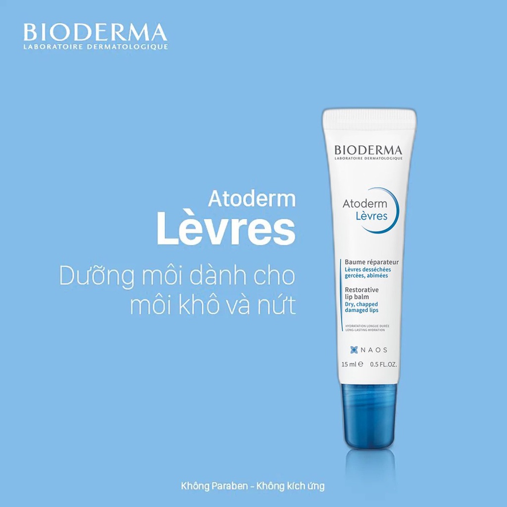 Kem Dưỡng Môi Bioderma Atoderm Baume Levres Lip Balm 15ml