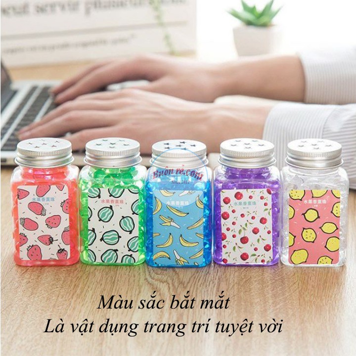 Lọ sáp thơm phòng dạng viên tinh thể hương trái cây nhiều màu sắc -Buôn rẻ 01009