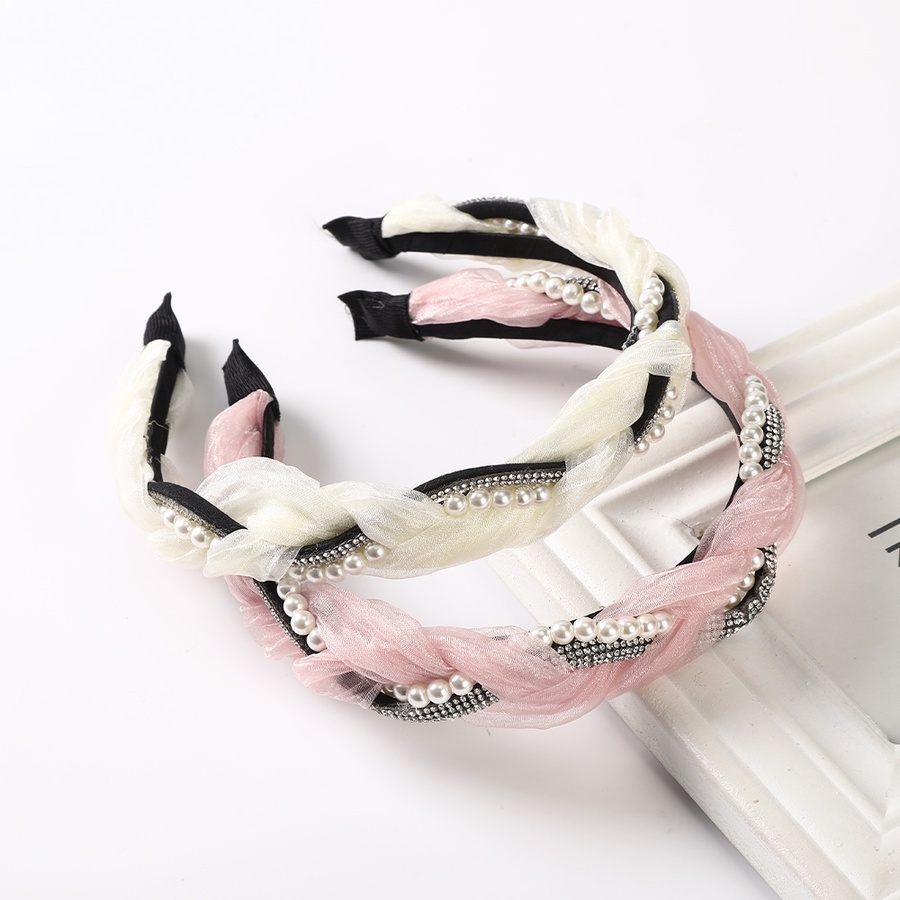 Băng Đô Cài Tóc Dạng Lưới Xoắn Đính Hạt Ngọc Trai Và Kim Cương Thời Trang Hàn Quốc Cho Nữ