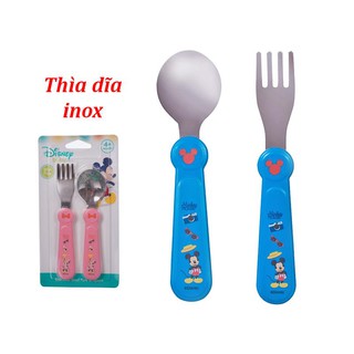 Set thìa dĩa inox tập xúc Disney Thái Lan