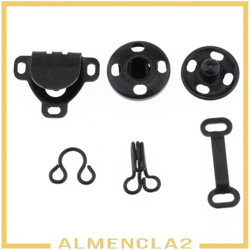 [ALMENCLA2] 50 Sets Sew-on Hook and Eye Fasteners Closure Press Snap Buttons DIY Sewing