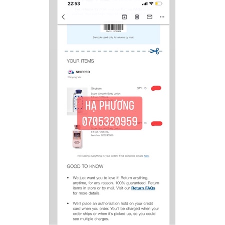 Dưỡng thể Bath and bodyworks mùi A Thousand Wishes Lotion