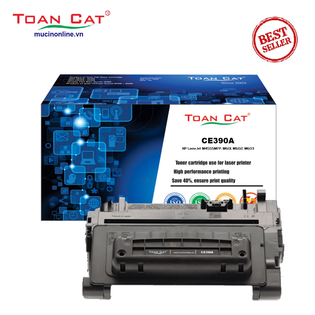Hộp mực in Toàn Cát - CE390A dùng cho máy in HP LaserJet M4555MFP, M601, M602, M603 printer series
