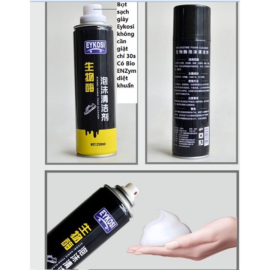 Bọt làm sạch giày đa năng 250ml Eykosi