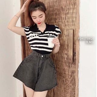 Quần short jean xòe lưng cao siêu thời trang!