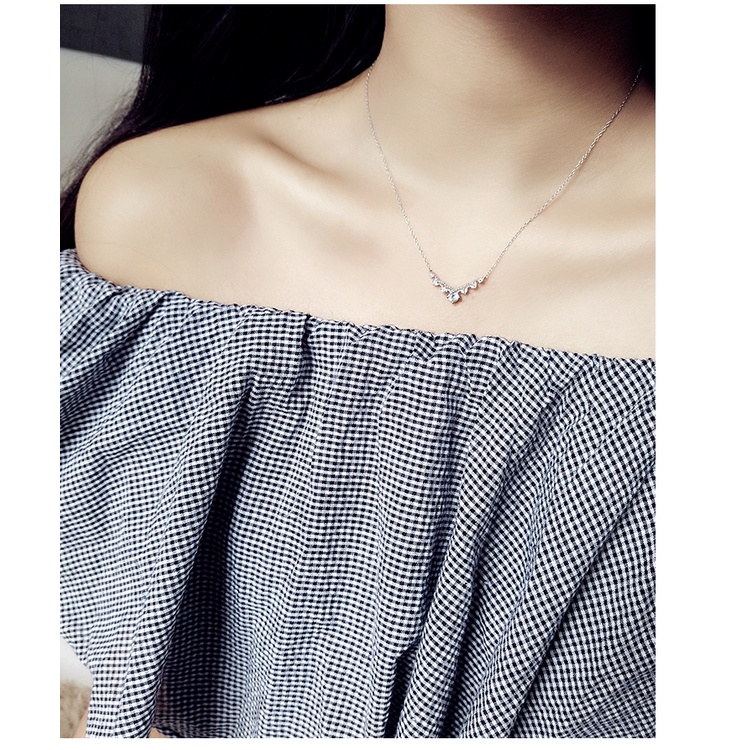 Dây chuyền bạc Evasilver dạng ngắn phong cách trẻ trung nữ tính,Vòng cổ chât liệu bạc ta sang trọng