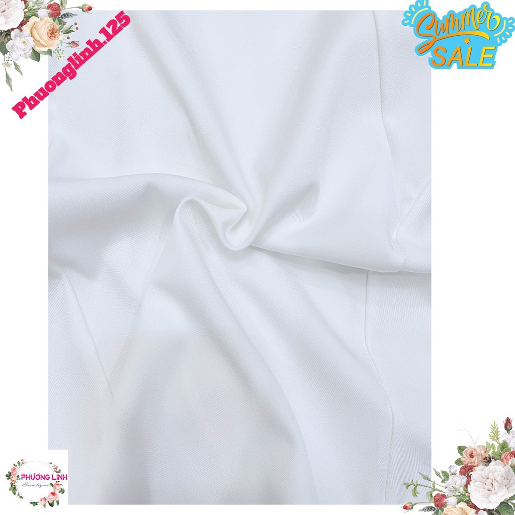 VÁY TRẮNG CỔ LÁ CÚC BỌC TAY XOÈ | BigBuy360 - bigbuy360.vn