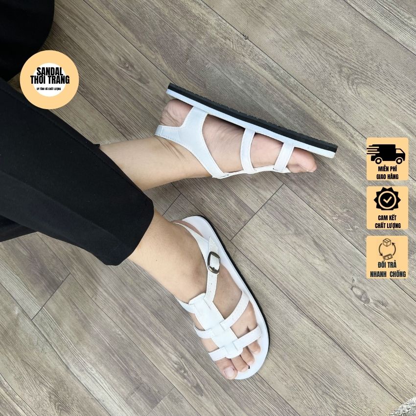 Giày sandal nữ xỏ ngón đế bệt đi học, đi làm quai đan full size 30-44 nam nữ SANDALTHOITRANG