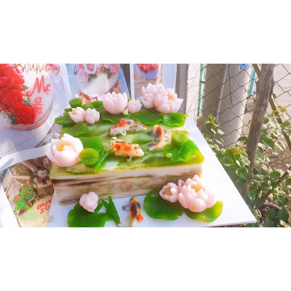 Bộ khuôn silicon Hoa Sen Thái  làm bánh rau câu 4D