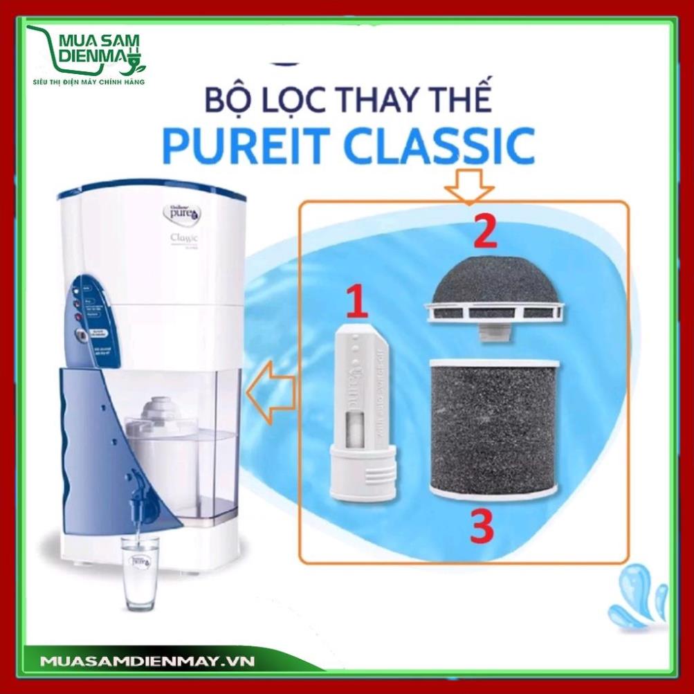 Bộ 3 lõi lọc Unilever Pureit Classic thay thế máy lọc nước để bàn không dùng điện Pureit Classic công suất lọc 3000L