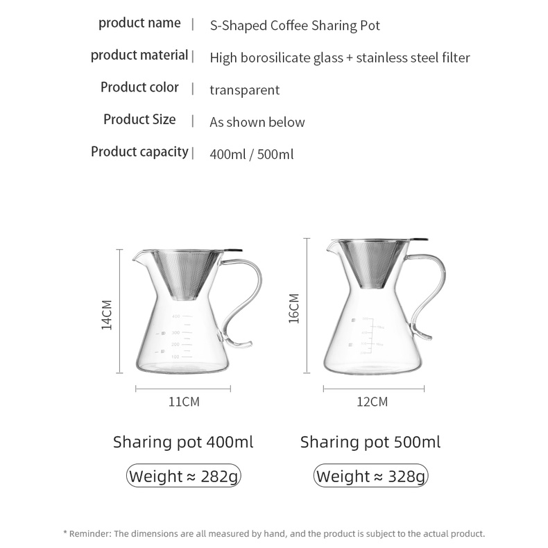 Bộ ấm pha cà phê BINCOO hình chữ S có tay cầm tiện dụng