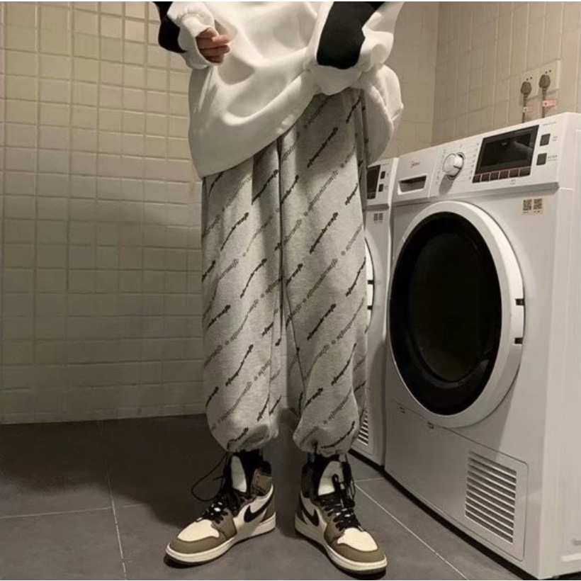 Quần Dài Ống Rộng Phong Chữ sọc Lỏng lẻo Kiểu dáng mỏng Quần ống thẳng Phong cách thư giãn Cách Thể Thao Năng Động Trang chủ Dành Cho Nam