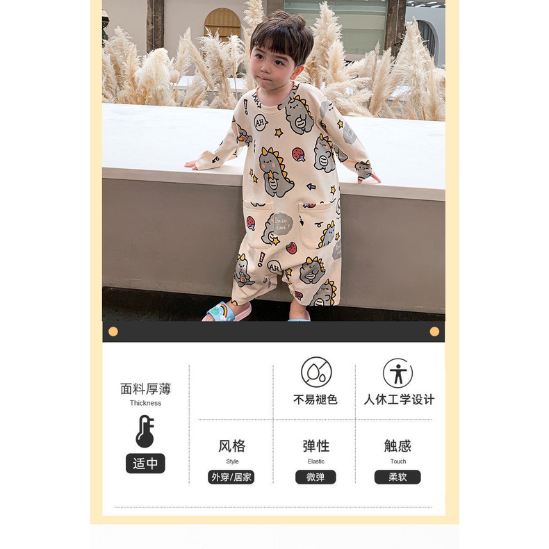 ✨Hàng Có Sẵn✨ Áo Liền Quần Mỏng Ba Lớp Điều Hòa Không Khí Chống Sặc Mùa Hè Phong Cách Mới Cho Trẻ Em