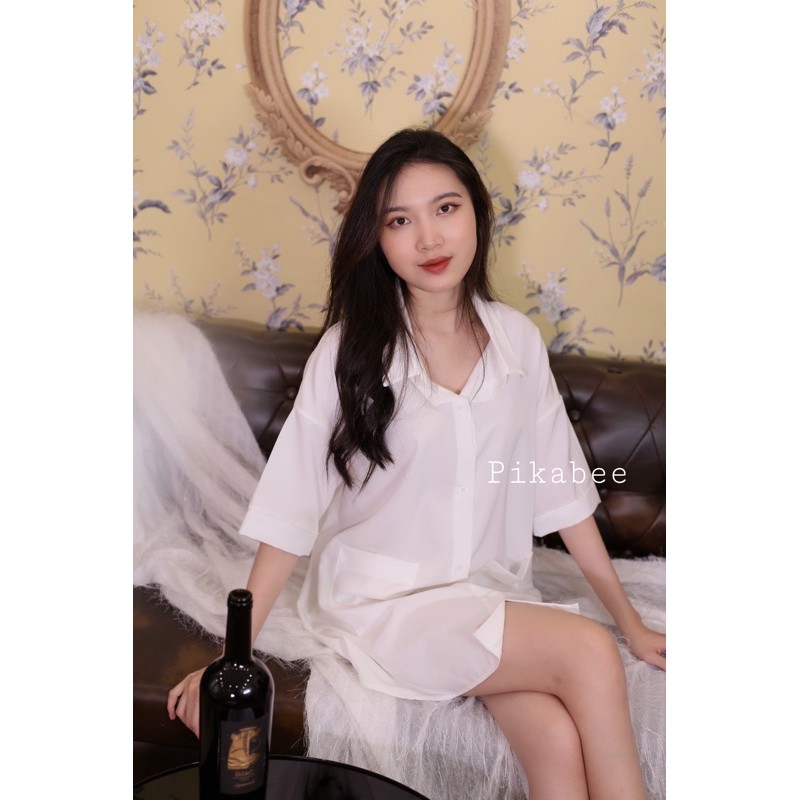 Váy Đầm Ngủ Sơ Mi Rộng Oversize