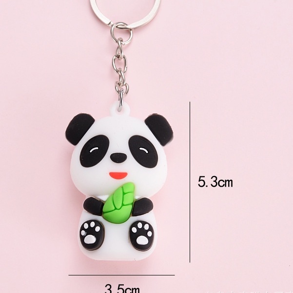 (Thaosi8420) Móc khóa gấu trúc xinh cầm búp măng dễ thương 3.5*5.3cm
