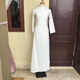 Áo Dài Trắng Trơn Có Lót