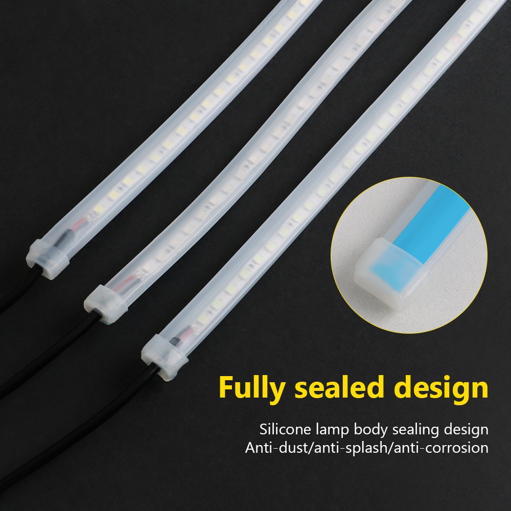 1 Dải Đèn LED RGB DRL Mềm Chống Thấm Nước Trang Trí Xe Hơi Kèm Điều Khiển Từ Xa