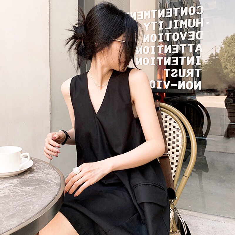 [Mã FAMARAL1 giảm 10K đơn 50K] [Hình thật độc quyền TOS.CLOSET] Váy suôn Hàn 2 túi bên đầm suôn dạo phố