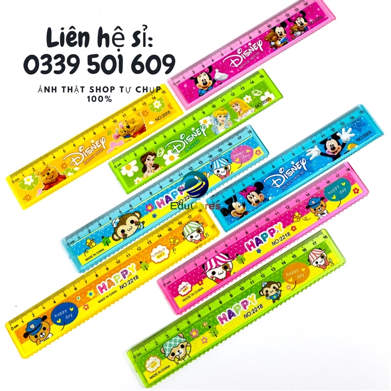 Thước kẻ học sinh 15cm / 18cm có 4 màu dễ thương