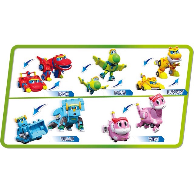 Bộ 5 con biệt đội khủng long biến hình Gogo Dino