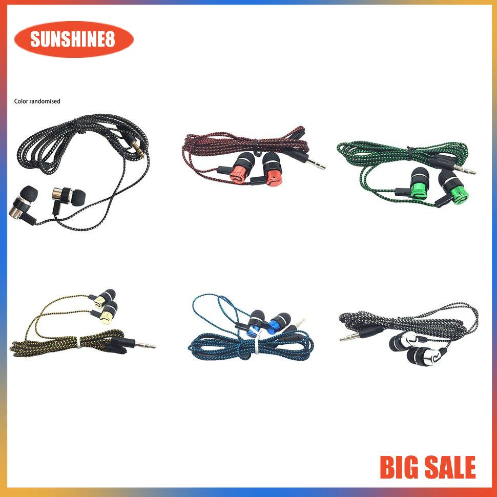 【SUN】Braided Wiring Plating Headset Line K Song Mobile Phone Mp3 Headset Universal