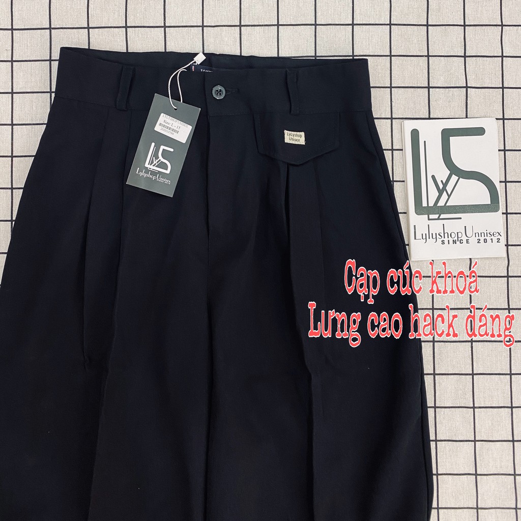 Quần ống rộng Basic LylyshopUnisex, quần ống suông vải tuyết cát hàn quốc đứng dáng cạp cúc lưng cao kiểu quần tây | BigBuy360 - bigbuy360.vn
