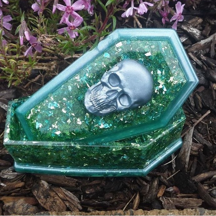 [ Jesmonite, Resin] Coffin Trinket Box Mold - Khuôn hộp đựng kiểu quan tài độc đáo trong sáng tạo nghệ thuật thủ công.