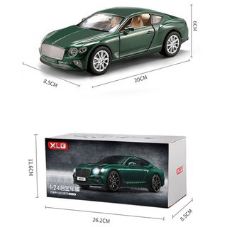 Xe mô hình tĩnh tỉ lệ 1:24 ô tô Bentley Continental GT 2 cửa hãng XLG có 3 màu Đen, Trắng, Xanh