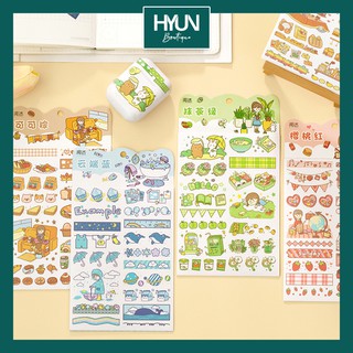 SET 4 tờ Sticker dán Hyun Boutique - Trang trí sổ tay Bullet Journal - DIY