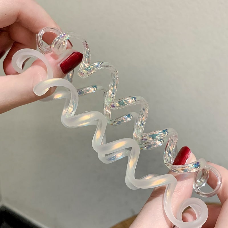 Dây Buộc Tóc Co Giãn Trong Suốt Họa Tiết Hình Học Thời Trang Cổ Điển