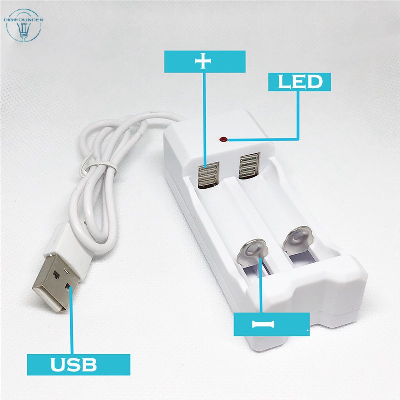 Thiết bị sạc pin Usb với 2 khe cắm sạc nhanh cho pin AAA / AA
