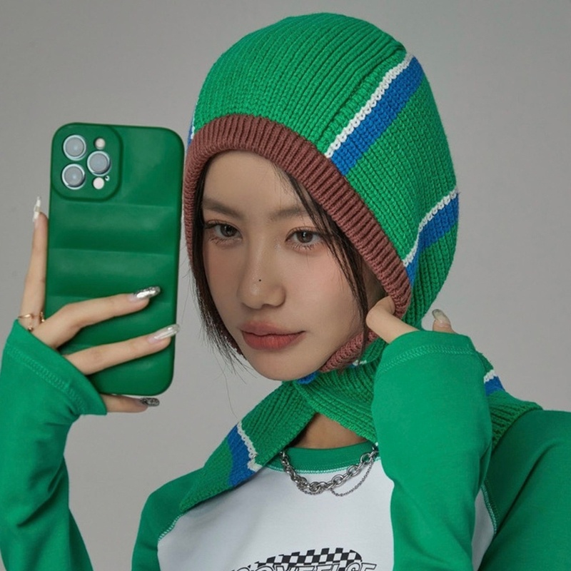 Mũ Beanie Dệt Kim Trùm Đầu Thời Trang