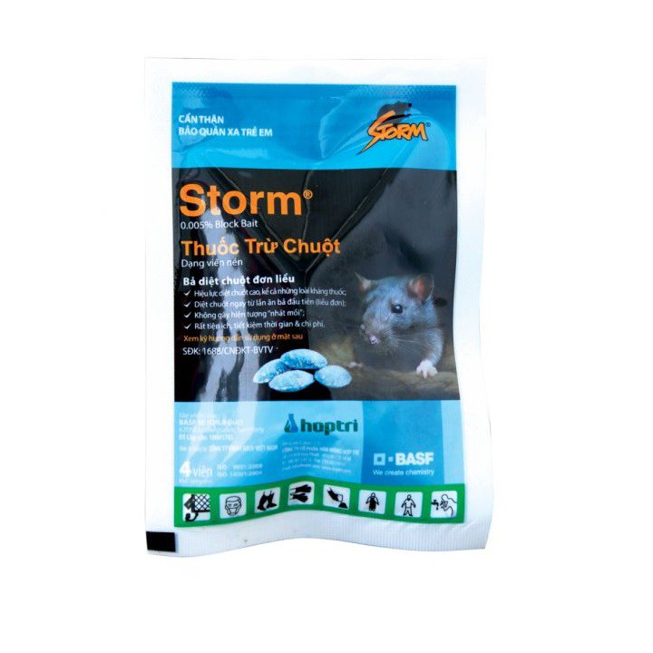 Hộp 10 gói thuốc trừ chuột Storm - Hàng nhập khẩu từ Đức - Hiệu quả bất ngờ - Mỗi gói 20 viên