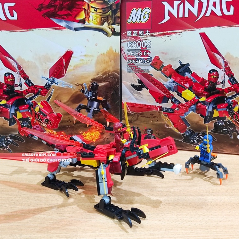 - đồ giải trí Not Lego ninjago - quy mô lắp đặt rồng đỏ của Kai - Hàng đẹp loại 1