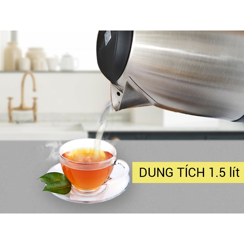 Bình siêu tốc Philips 1.5 lít HD9306, Inox 304 an toàn sức khỏe, công suất 1800W