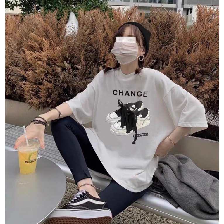 [CÓ ẢNH THẬT] Áo Thun Tay Lỡ Hình Đôi Giày Ulzzang- Áo Phông Hot Trend FREESHIP (có ảnh thật)
