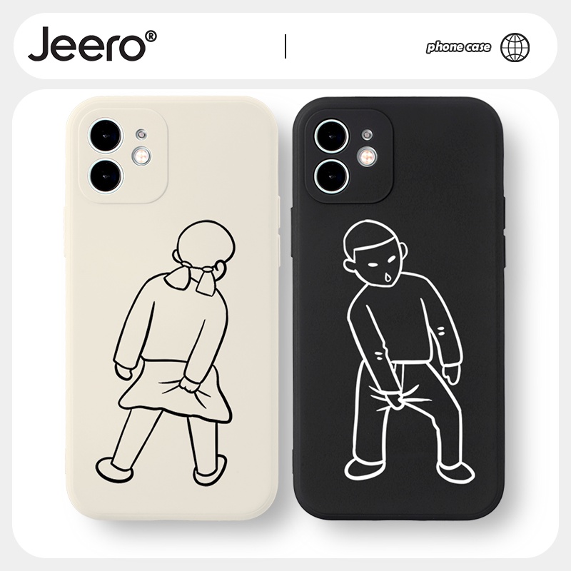 Ốp lưng JEERO mềm cặp đôi dễ thương đẹp độc lạ cho iPhone 13 12 11 Pro Max SE 2020 X XR XS ip 8 7 6 6S Plus HFF502