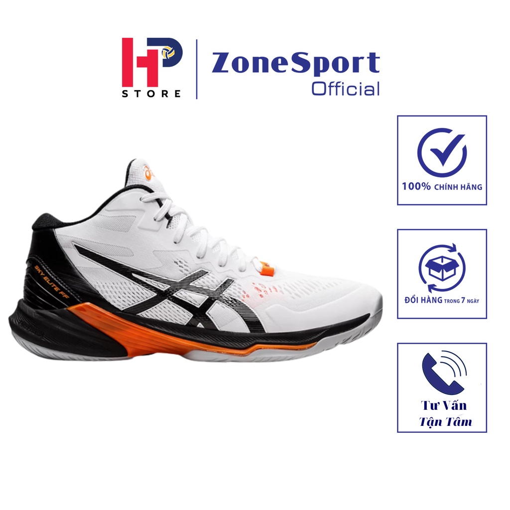 Giày Bóng Chuyền Asics Sky Elite 2 Trắng Đen - Giày Chuyên Bóng Chuyền cổ cao ôm chân, nhẹ, bật nhảy êm, hấp thụ sốc tốt
